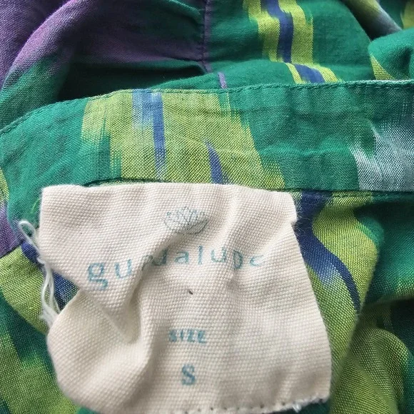 Guadalupe Anthropologie Green Maxi Dress Small Southwestern Boho LS Resortwear - Picture 2 of 10